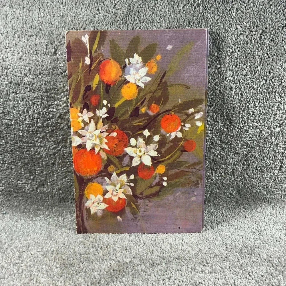 Ambassador Cards Stationery Set Vintage Purple Orange Floral Lap Pack